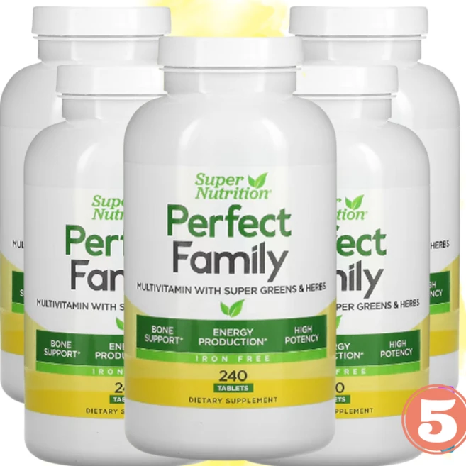 슈퍼 뉴트리션 멀티비타민 패밀리 땡땡이뮨 39가지 성분 240정 고약사 5병, 고효능멀티비타민의 끝판왕, 5개 - 쿠팡