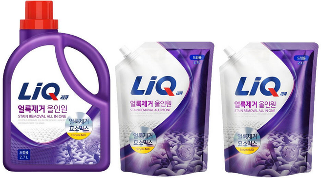 리큐 얼룩제거 올인원 드럼 용기, 1개, 2.7L