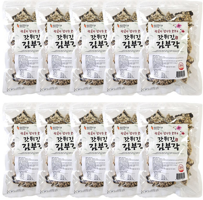 소담 남원 찹쌀 갓튀긴 김부각 알뜰세트 큰용량 100g*10봉(1kg) 당일발송 안전배송 과자, 100g, 10개