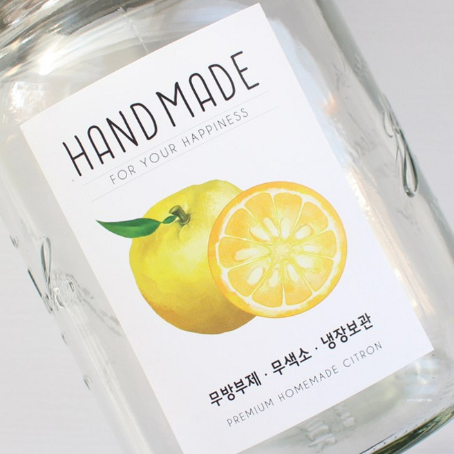 유자 유자청 수제청 수제잼 스티커 - 10매, 믹스, 10개
