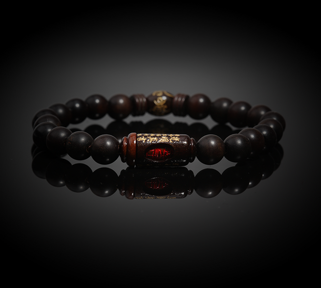 벽조목 광명진언 3부적 염주 팔찌 - 금분