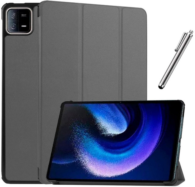 케이스나라 샤오미 미패드6/미패드6 PRO 프로 호환 북커버 케이스 Xiaomi Mi Pad6, 그레이, 1개