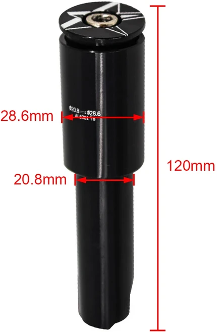 알루미늄 합금 퀼 자전거 핸들 바 스템 라이저 어댑터 22.2mm/20.8mm ~ 28.6mm 1 1/8 인치 액세서리, 02 20.8 to 28.6, 02 20.8 to 28.6, 1개
