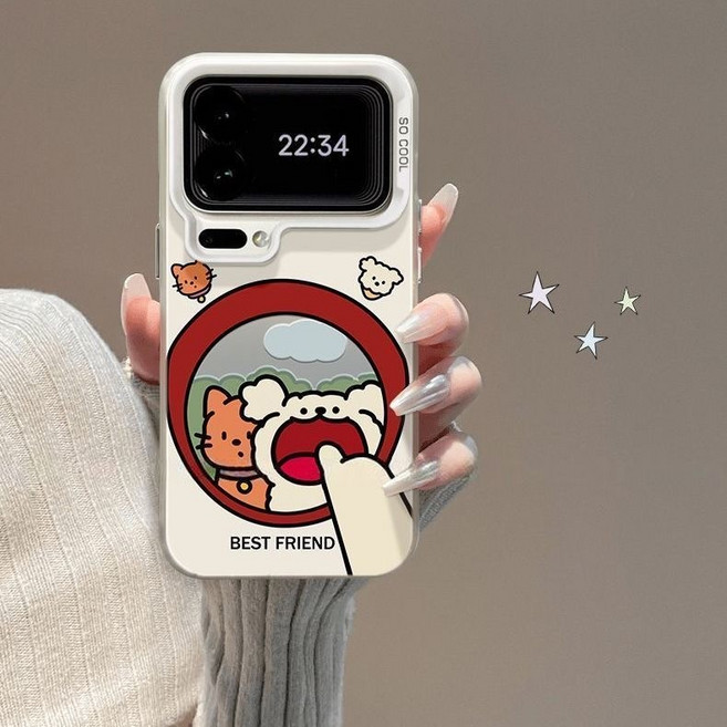大嘴小狗 卡通 旋轉支架 手機殼 適用於 三星 M31 M23 M15 Note20 Ultra J7 Prime