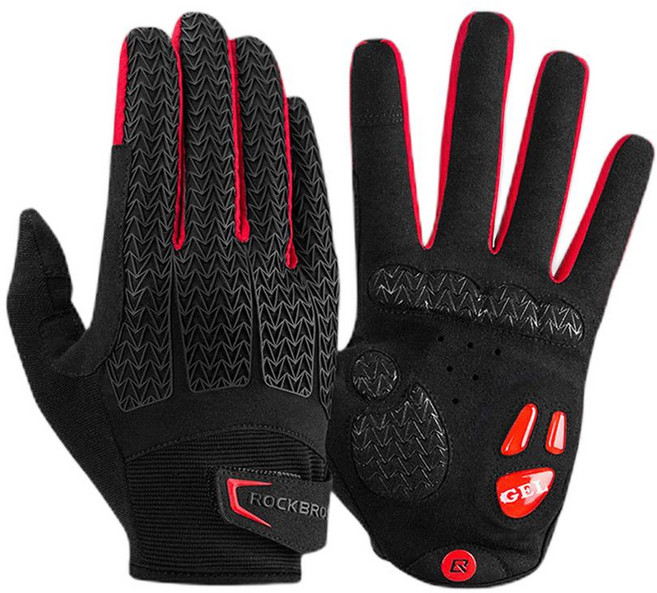 락브로스장갑 자전거 젤패드 긴장갑, 1개, 레드