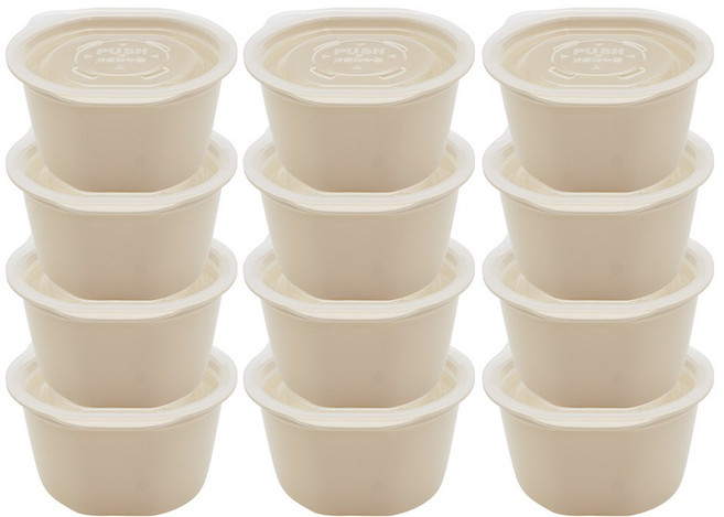 [생활엔] 전자레인지용 다이어트냉동밥용기 쿡앤밥 275ml, 12개, 아이보리