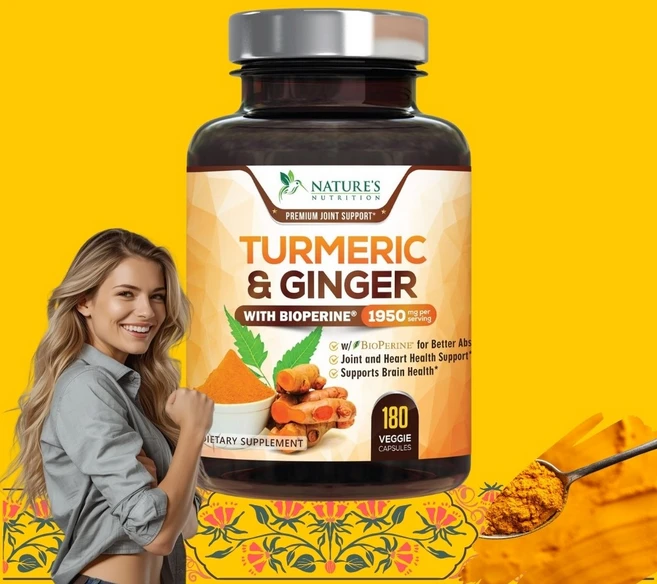 네이쳐스뉴트리션 Turmeric 강황 커큐민 1500mg 180정 진저 바이오페린, 1개 - 쿠팡