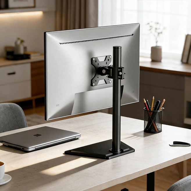 호밍사이 14-32인치 싱글 모니터 스탠드 360도 높이 조절 브래킷 하중 8.5kg 모니터암, 1개, 블랙
