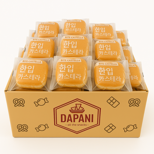 다파니 부드럽고 촉촉한 대용량 한입 미니 카스테라 케이크 간편식사 간식, 40개