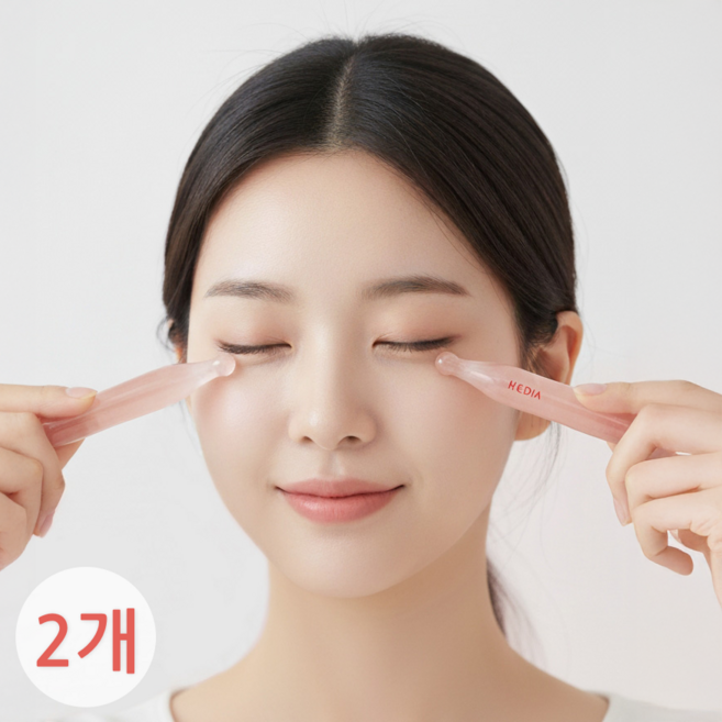헤디아 괄사 스틱 페이스 마사지기 지압봉 얼굴 리프팅 눈밑 지방, 핑크, 2개