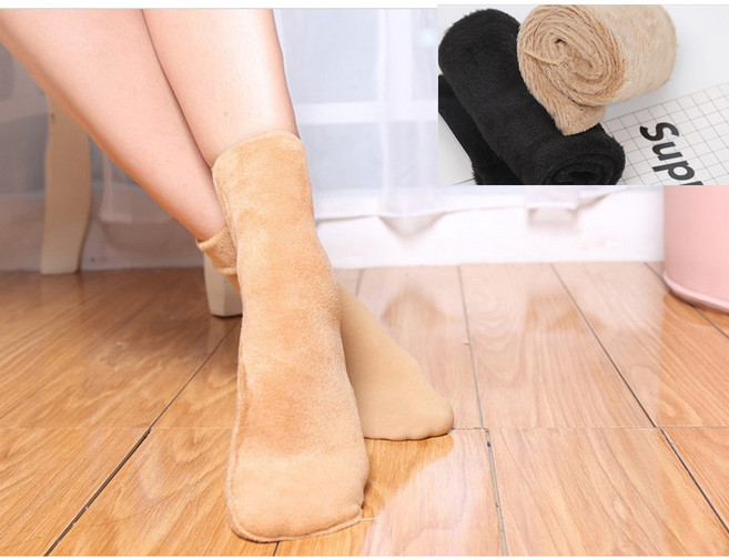 5켤레 남녀 겨울 융털 중목 융 기모 수면 발목 중목 두꺼운 따뜻한 무지 보온 양말