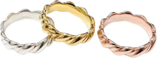 louisg.K 굵은 줄 꼬임 여성 은반지 실버925 /핑크골드 /골드