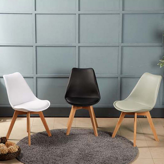 동영나이스 이지심플 1인용 에펠체어 인테리어의자 조립식 홈 카페 감성 식탁 의자 사무용, 에펠체어 원목고급형 화이트