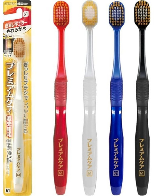 NEW 리뉴얼 에비스 칫솔 프리미엄케어 부드러운모 (61) 1개입 6개세트, 6개