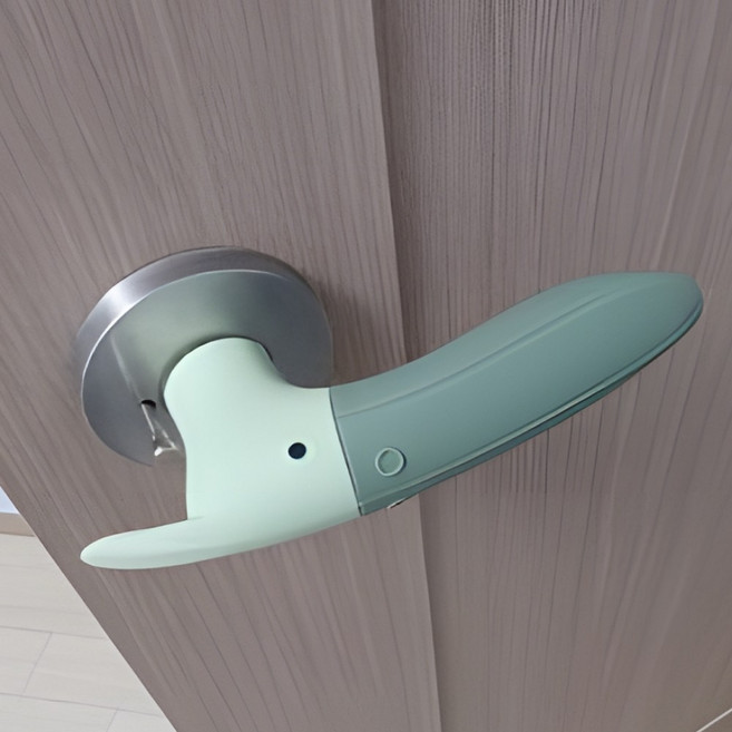 카멜리안 버드 실리콘 문손잡이 커버 도어 문고리 손잡이, 그린