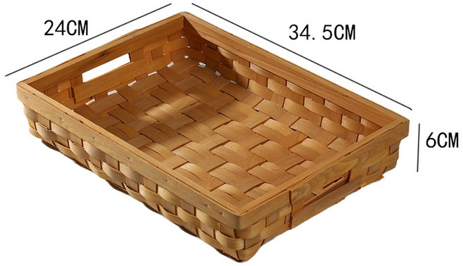 라탄 3단트레이 디저트진열 악세사리진열 조식트레이 간식 과일 등나무, 꿀색34.5x24x6.5cm, 1개