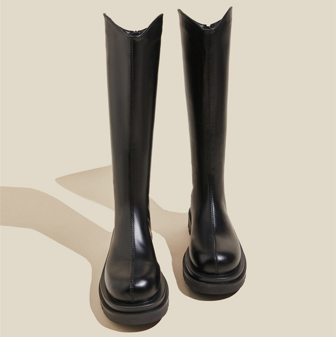 長筒靴 厚底加絨騎士靴