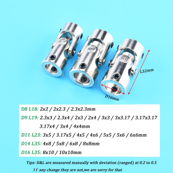 Rc 보트 자동차 금속 카단 조인트 2mm/2.3mm/3mm/3.175mm/4mm/5mm/6/8/10/12mm 짐벌 커플 링 샤프트 모터 커넥터 범용 조인트, [24] 4mm to 5mm