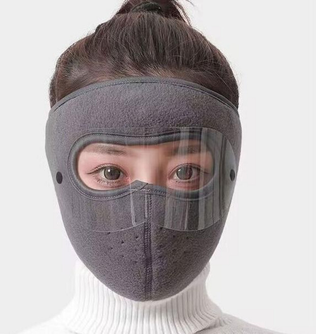 풀페이스 고글형 방한 마스크 넥워머 겨울 보온 방풍 자전거 스키 바이크, 전면 고글 방한마스크(그레이)