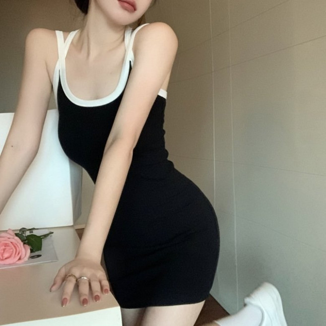 아이엠몽 여성 백리스 슬림 미니 원피스