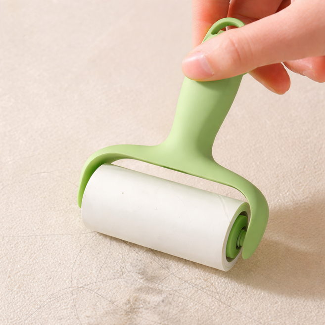 휴대용 초강력 간편 먼지제거 털제거 찍찍이 돌돌이 테이프 사선커팅, 1개