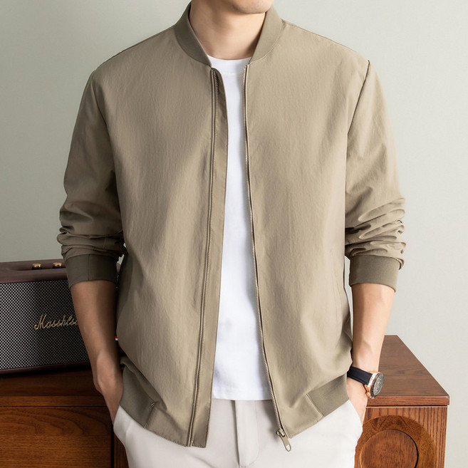 미스터먼쇼 남성 스탠드카라 집업 자켓 중년 남자 봄 가을 점퍼