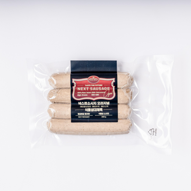 넥스트밀 건강 비건소시지 비건소시지 비건 채식 콩소시지 식물성단백질 식단 대체육 샤퀴테리 수제 콩고기 소시지 vegan, 1개, 280g