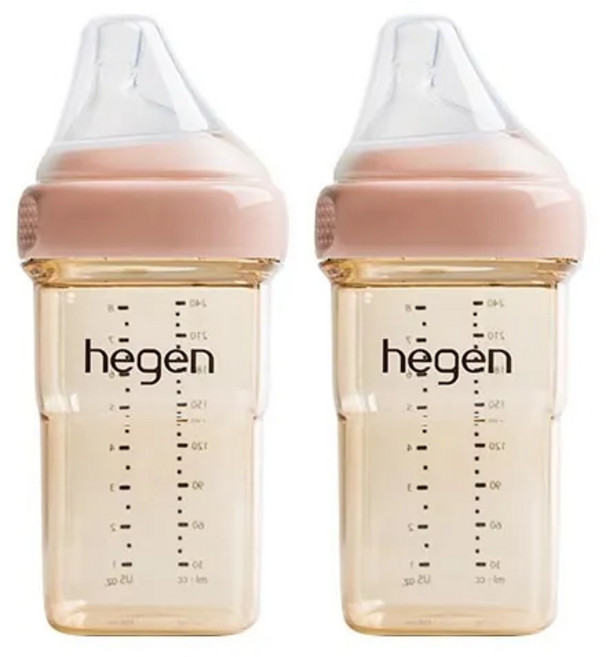 hegen 熱銷4支奶瓶組 (240ml雙入) 共4色 - 台灣總代理原廠正貨，寶寶防脹氣奶瓶首選, 嫣粉, 1個