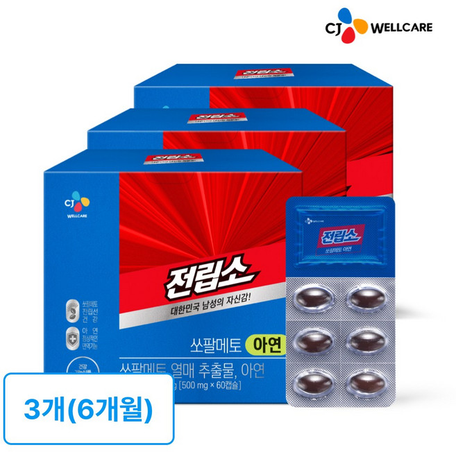 리턴업 전립소 쏘팔메토 아연, 60정, 3개