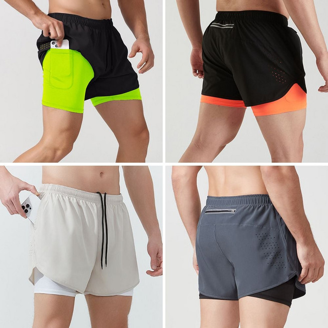 마라톤 러닝숏츠 남여공용 트레일러닝숏츠 3부반바지 트레이닝팬츠 마라톤반바지 형광반바지 런닝반바지 dew+99557QM