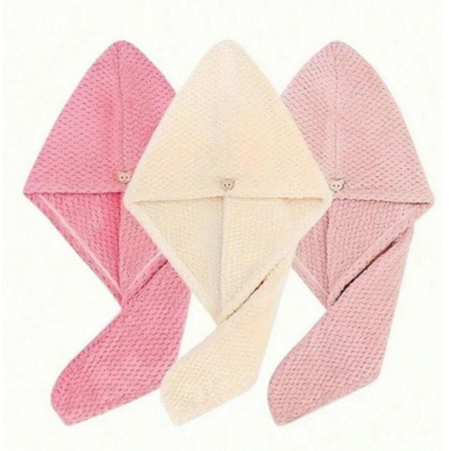 하임하이 3P 산호털 드라이타월 초강력흡수 빠른건조 고급 헤어타월, 1세트, 3PC