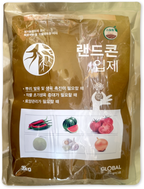 랜드콘 입제 3kg 유기농 뿌리발근 구근비대 미생물제제 글로벌아그로, 1개