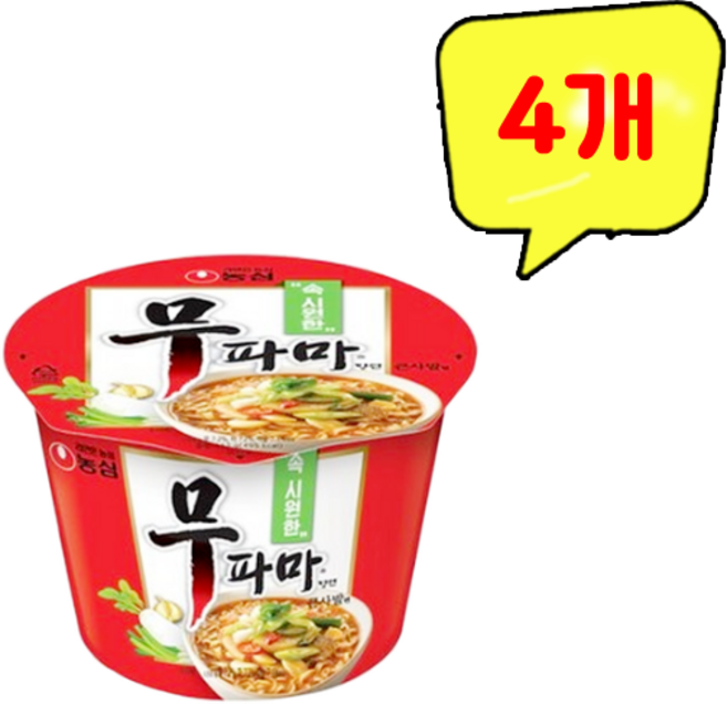 농심 무파마 큰사발 컵라면, 4개