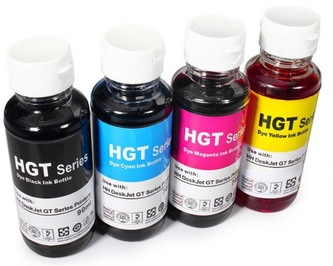 HGT Series 連續供墨墨水 適用於 HP GT51/GT52/GT53 系列印表機, GT53XL黑色防水(135ML),, 1個