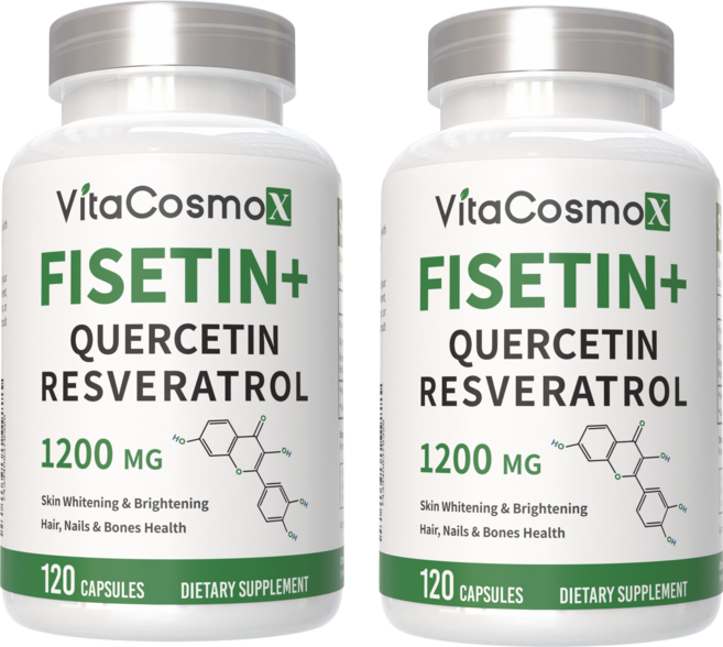 비타코스모 VitaCosmoX 고함량 피세틴 레스베라트롤 퀘르세틴 1200mg 야채캡슐, 2개, 120정