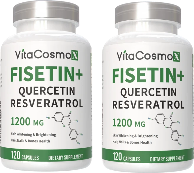 비타코스모 VitaCosmoX 고함량 피세틴 레스베라트롤 퀘르세틴 1200mg 야채캡슐, 2개, 120정 - 쿠팡