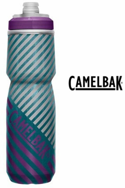 카멜백 포디움 포디엄 칠 보냉 자전거 물통 24온스 710ml, 틸 퍼플 스트라입, 1개