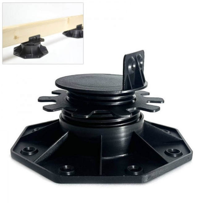 아이베란다 데크 장선 조절발 하중 수평유지 브라켓, 30-60mm, 1개, 검정