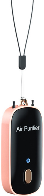 PYHO 목걸이 공기청정기 포름알데히드 제거 소형 음이온정화기, 핑크색, JHQ-994