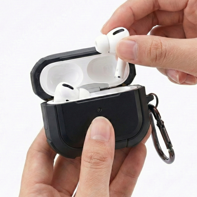 리브이즈 프레임 범퍼 에어팟케이스 에어팟 프로2 에어팟4 전시리즈, 블랙, 에어팟프로1/2, 1개