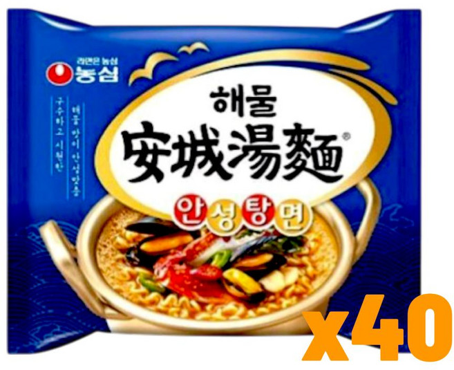 농심 혼밥 피씨방간식 업소용 해물안성탕면(멀티팩) 112g 40개, 1개