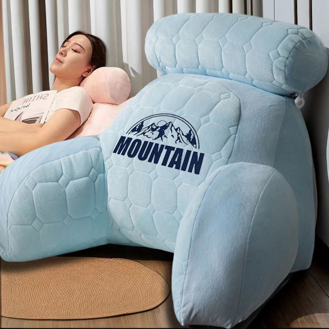 BYQWD쿠션 허리 보호 두꺼운 침대 사계절 베개 등받이 허리쿠션 등쿠션 등받이쿠션 대형BYQWD, 217 블루