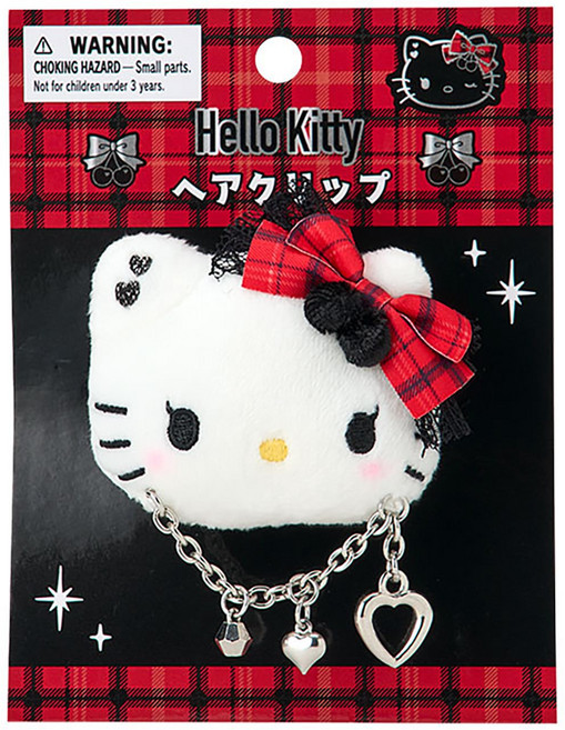 산리오(SANRIO) 페이스형 헤어 클립（Sweet Rock 'n' Check）헬로 키티 575364, 상세페이지 참조