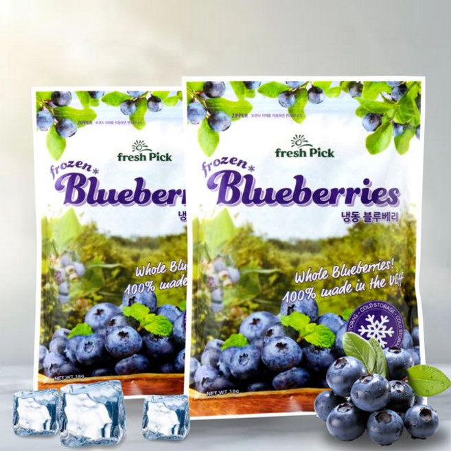 월드홀마켓 IQF 미국산 냉동 블루베리 1kgx2봉, 2개, 단품