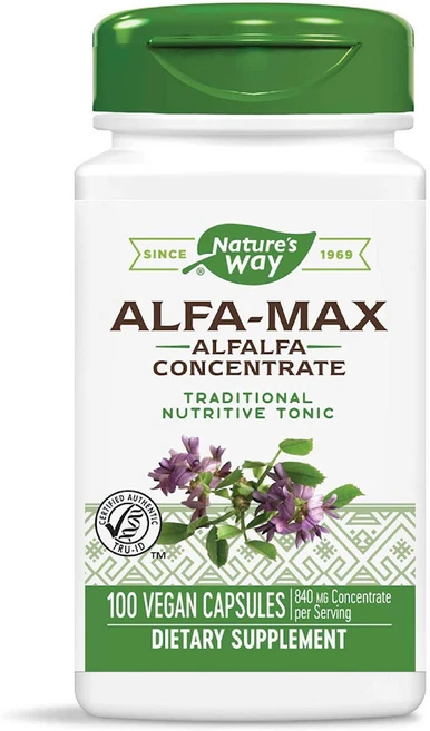 네이처스웨이 알팔파 농축 420mg 100캡슐 Alfalfa 자주개자리, 1개, 100정 - 쿠팡