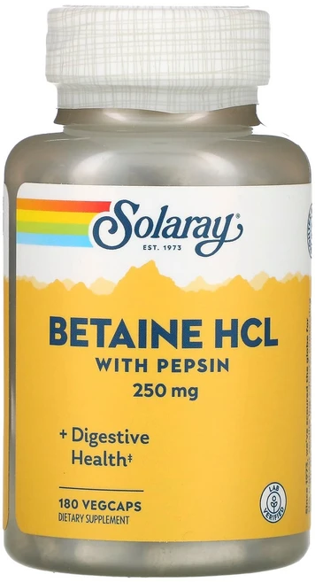 솔라레이 베타인 HCL과 펩신 함유 180정 식물성 캡슐 SOR-04816, 1개 - 쿠팡
