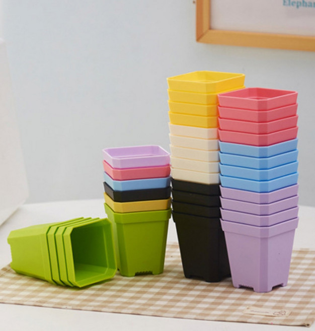 (10개 set) 컬러 플라스틱 화분 7X8cm 사무실 거실 인테리어 다육이 식물 분갈이, 상세페이지 참조, 상세페이지 참조