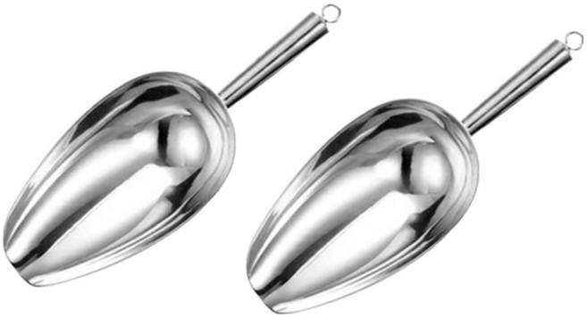 투데이리빙 1+1 스텐 얼음 스쿱 아이스 얼음삽 원두 커피 스테인리스 주먹삽 업소용 가정용 카페 용품, 2개, R98550A(실버 6호