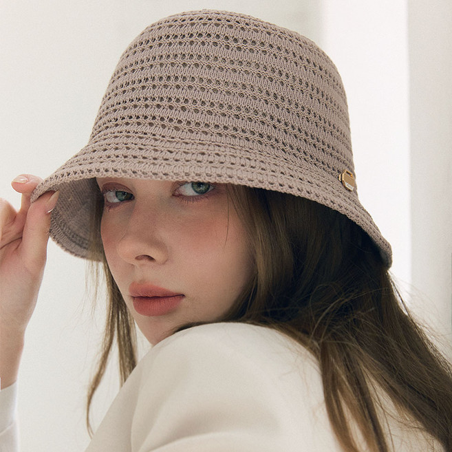 어클렛 여성모자 린넨 크로셰 니트 햇 H027GR