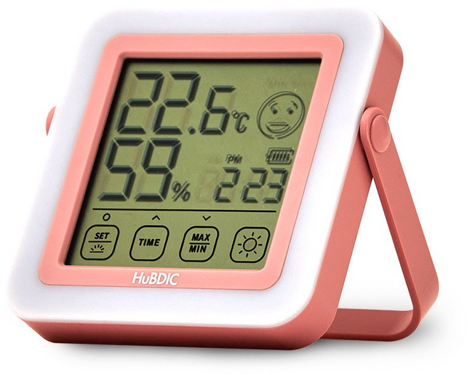 휴비딕 온습도계 HT-20 무드등 수유등 신생아 온도계 습도계, 핑크 (HT-20)